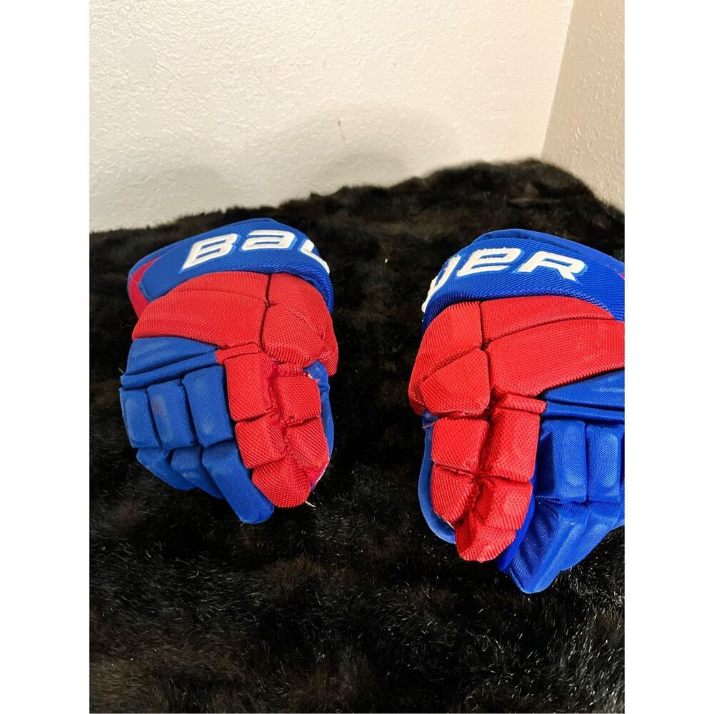 Bauer Red and Blue Hockey Gloves